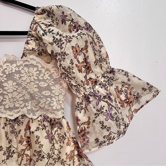 NWT byTiMo Organza Mini Lace Dress in Botanical Print MSRP$499 - Picture 4 of 16